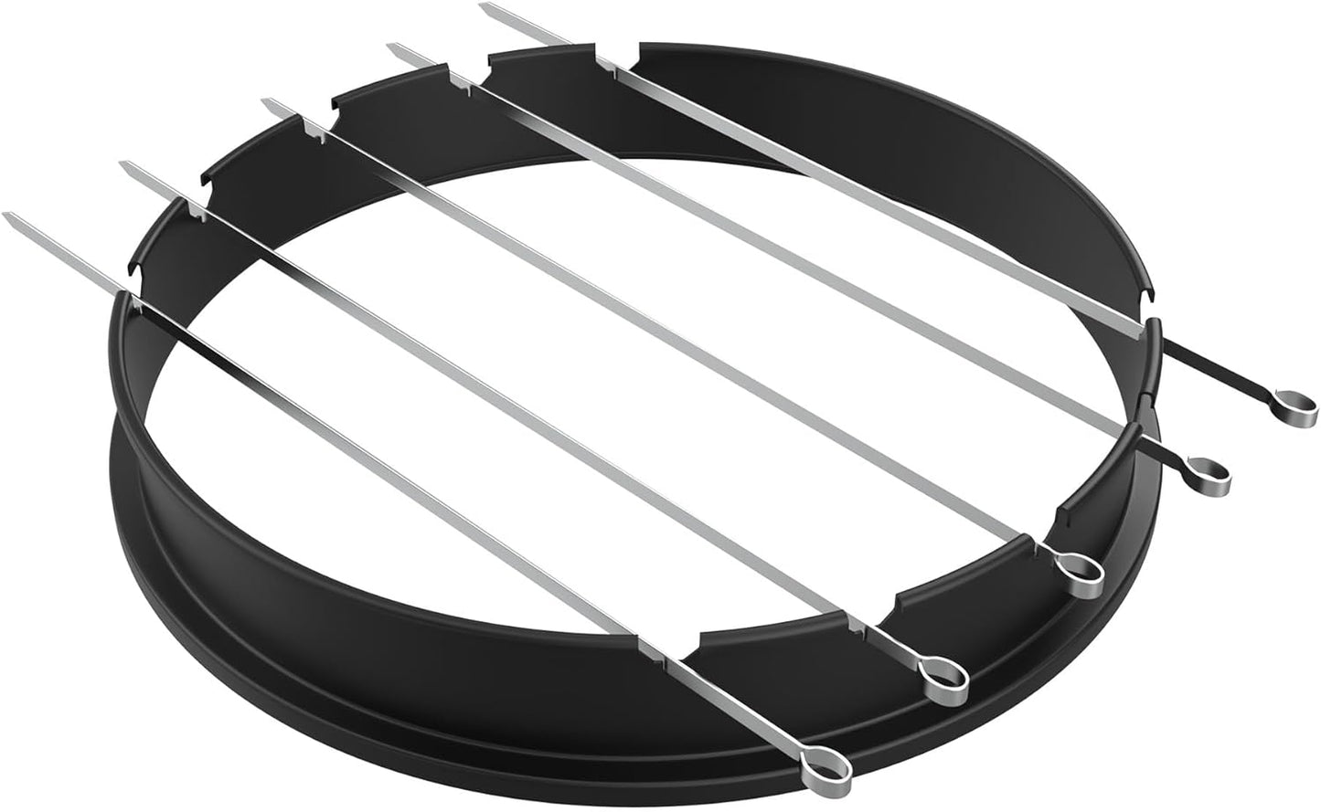 Rotisserie Ring with Kabob Skewer Kits for Weber 18 Inch Charcoal Kettle Grills, Grill Rotisserie for Solo Stove Bonfire and Other Similar Charcoal Grills